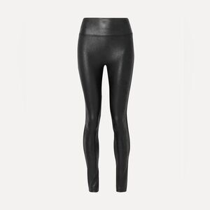 SPANX Black Shimmer Faux Leather Leggings